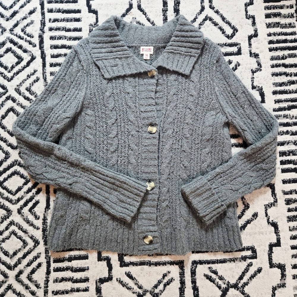 Mossimo Supply Co. Gray Cable Knit Cardigan